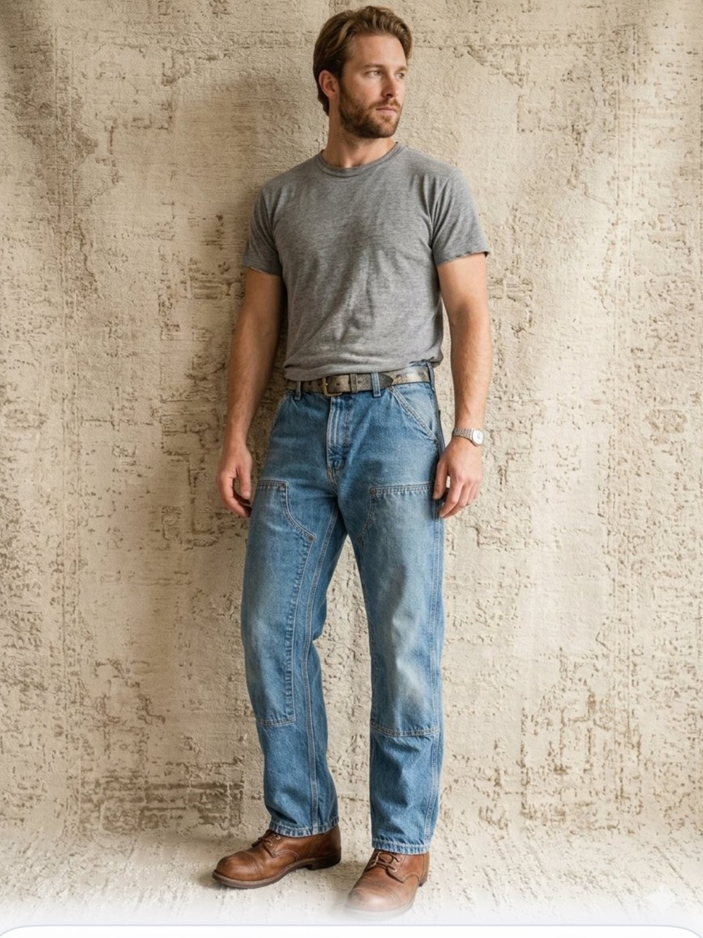 Carhartt Men's Relaxed Carpenter Jeans in Blue Denim